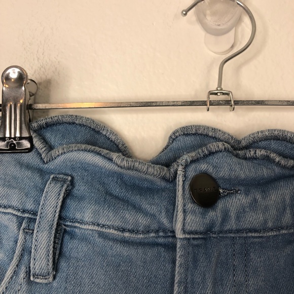 Frame Denim shorts scalloped edge high rise wright light wash casual summer - Picture 5 of 10